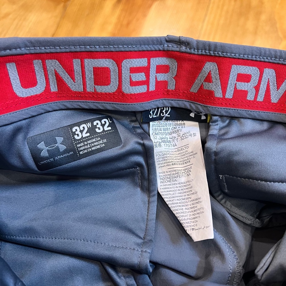 Under Armour Mens Match Play Golf Pants Gray 32x32 Loose Fit Performance A7 - Picture 3 of 6